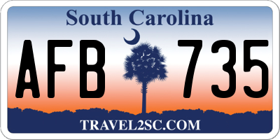 SC license plate AFB735