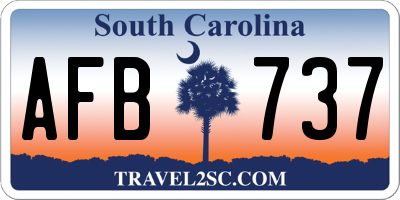SC license plate AFB737