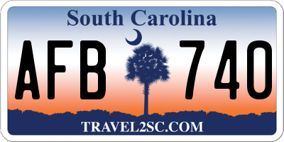SC license plate AFB740