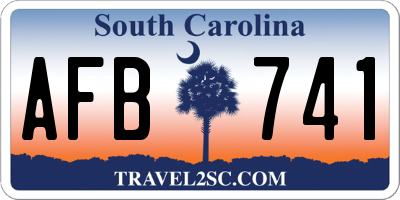 SC license plate AFB741