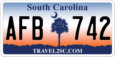 SC license plate AFB742