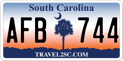 SC license plate AFB744