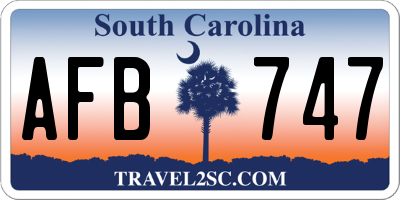 SC license plate AFB747