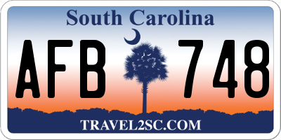 SC license plate AFB748
