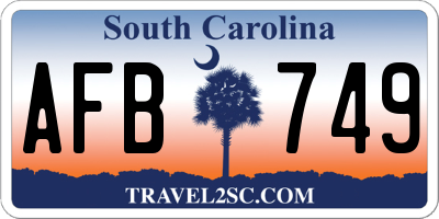 SC license plate AFB749