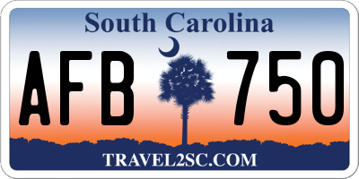 SC license plate AFB750