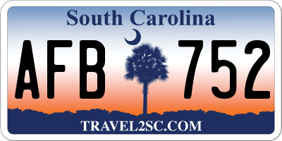 SC license plate AFB752