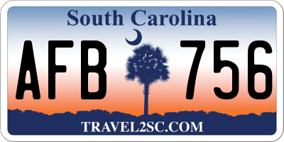 SC license plate AFB756