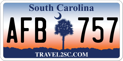 SC license plate AFB757