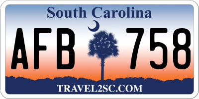 SC license plate AFB758