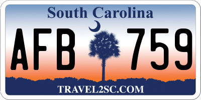 SC license plate AFB759