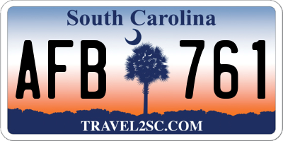 SC license plate AFB761