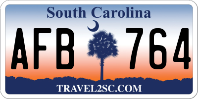 SC license plate AFB764