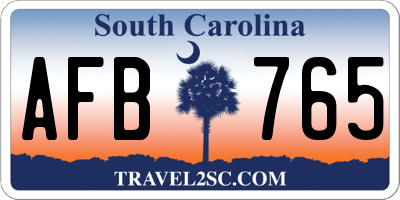 SC license plate AFB765