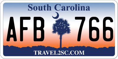 SC license plate AFB766
