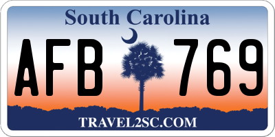 SC license plate AFB769
