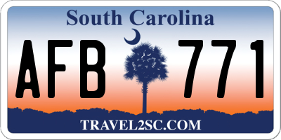 SC license plate AFB771