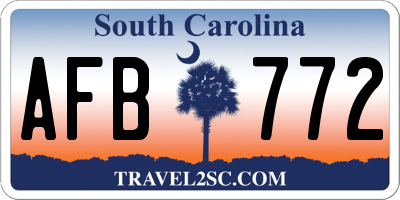 SC license plate AFB772