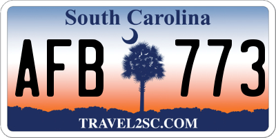 SC license plate AFB773