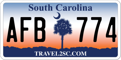 SC license plate AFB774