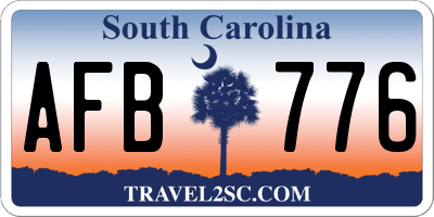 SC license plate AFB776