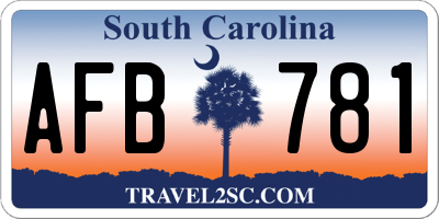 SC license plate AFB781