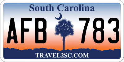 SC license plate AFB783