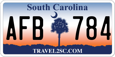 SC license plate AFB784