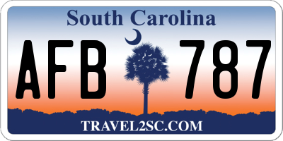 SC license plate AFB787