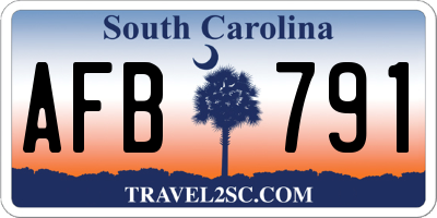 SC license plate AFB791