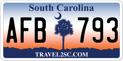 SC license plate AFB793