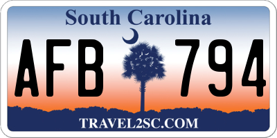 SC license plate AFB794