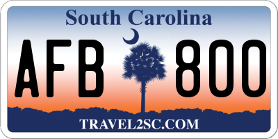 SC license plate AFB800