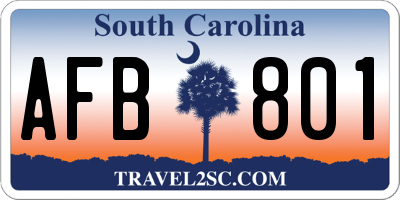 SC license plate AFB801