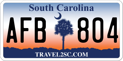 SC license plate AFB804