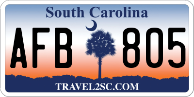 SC license plate AFB805