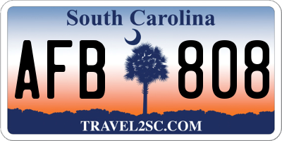 SC license plate AFB808