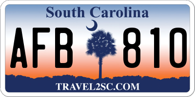 SC license plate AFB810