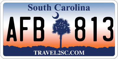 SC license plate AFB813