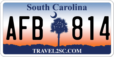 SC license plate AFB814