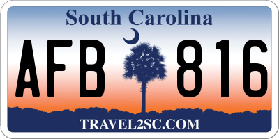 SC license plate AFB816