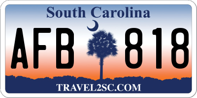 SC license plate AFB818