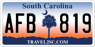 SC license plate AFB819