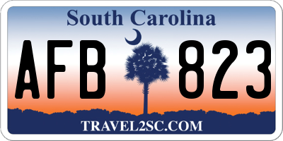 SC license plate AFB823