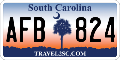 SC license plate AFB824