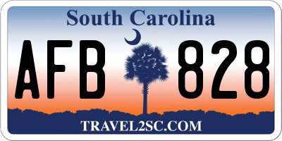 SC license plate AFB828
