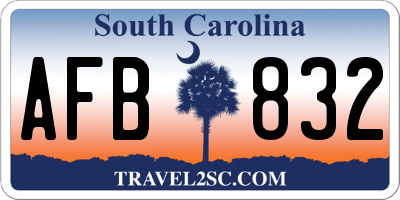 SC license plate AFB832
