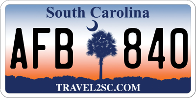 SC license plate AFB840