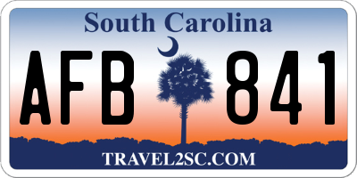 SC license plate AFB841