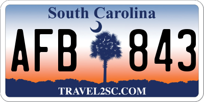 SC license plate AFB843